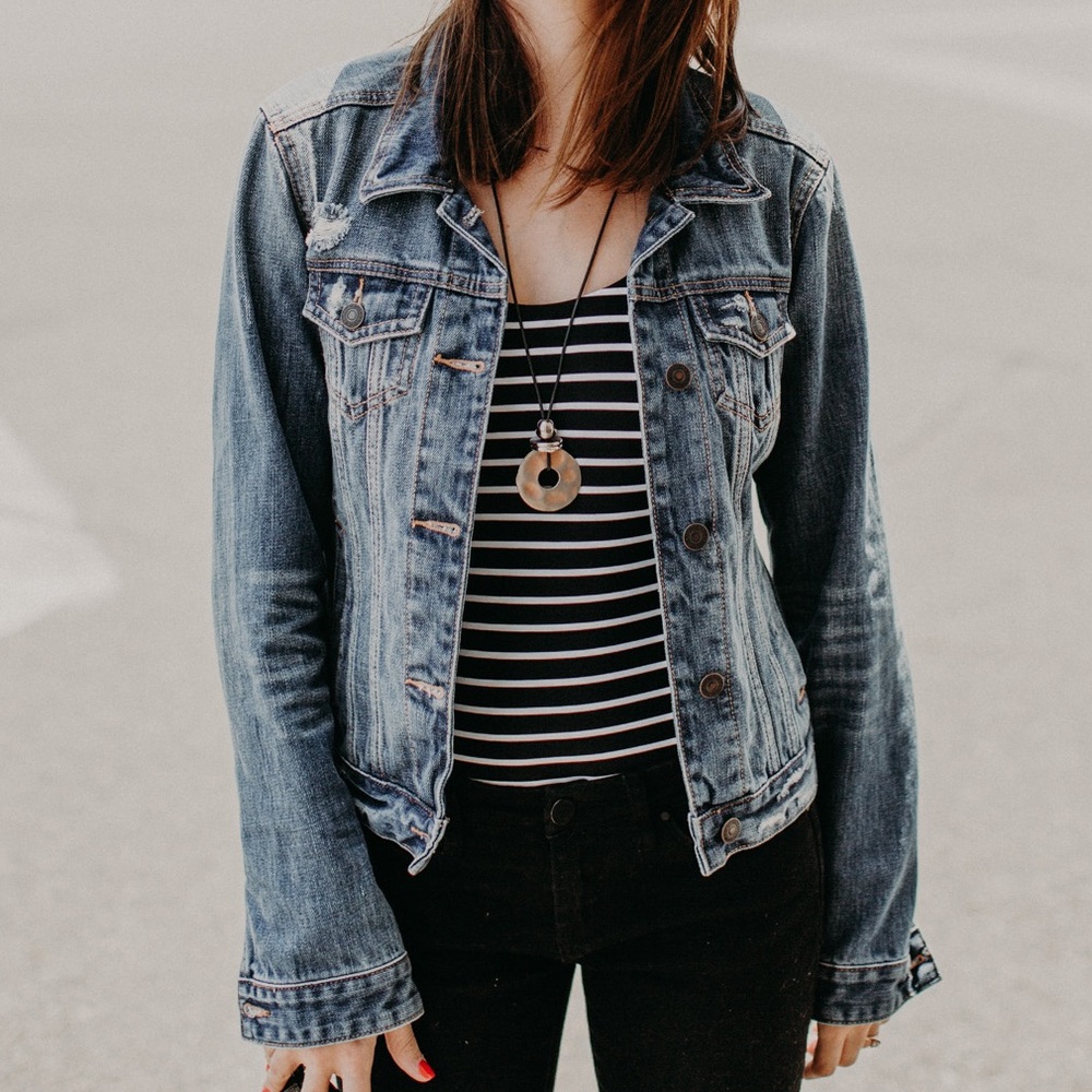 Distressed Jean Jacket
